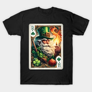 St. Patrick'S Day Leprechaun Shamrock Card Poker Playing T-Shirt